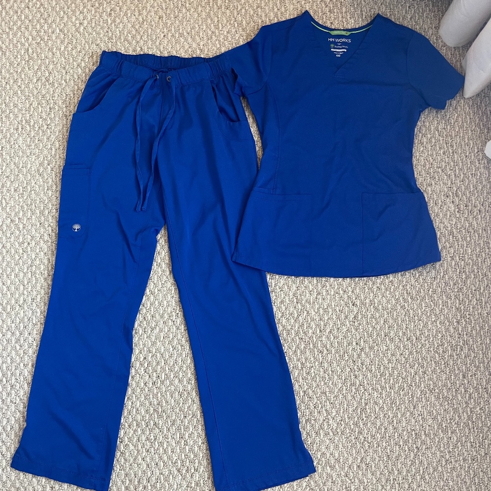 Healing Hands Works galaxy blue scrub set